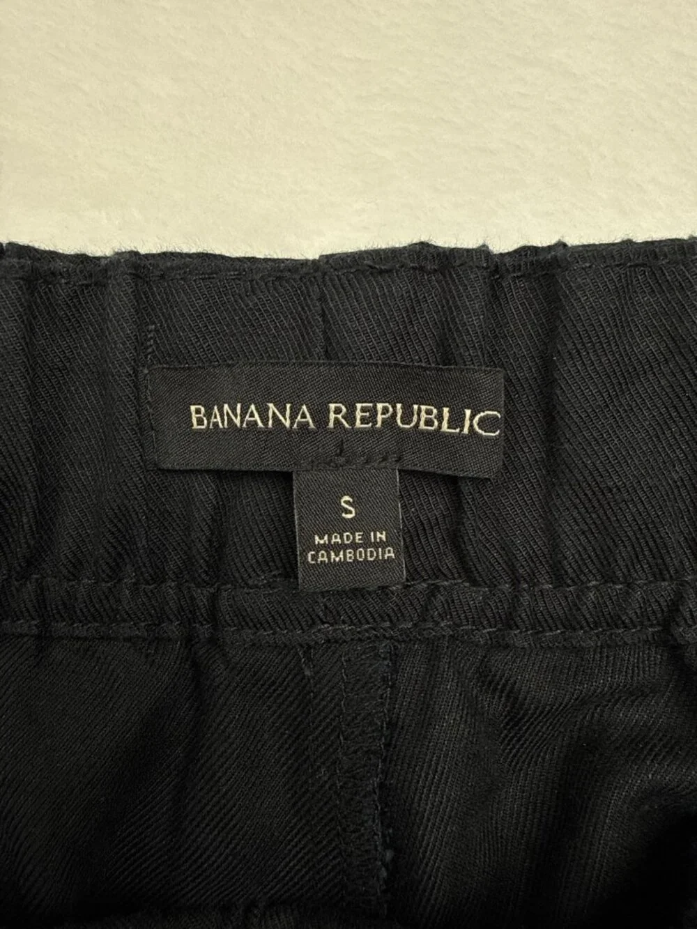 Banana Republic Mens Black Elastic Waist Linen-Blend Pants S